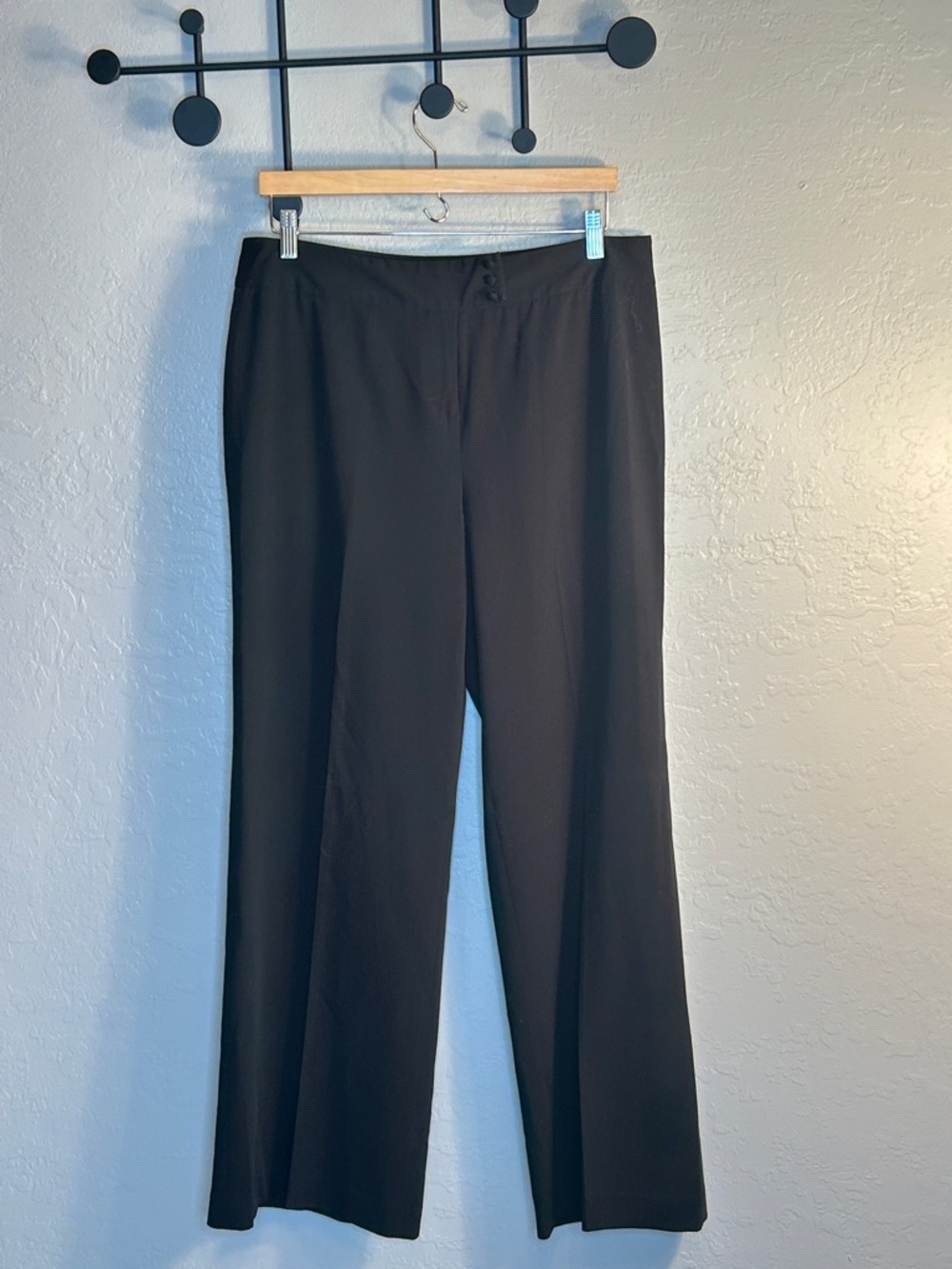 Anne Klein Black Wide-Leg Dress Pants